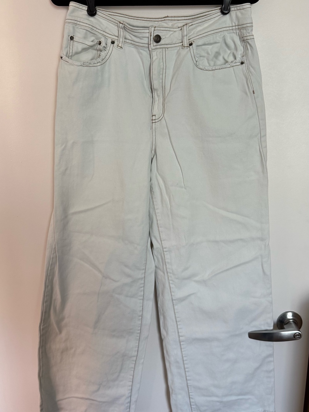High-Rise Wide Leg Jeans in Light White - Classic Flare